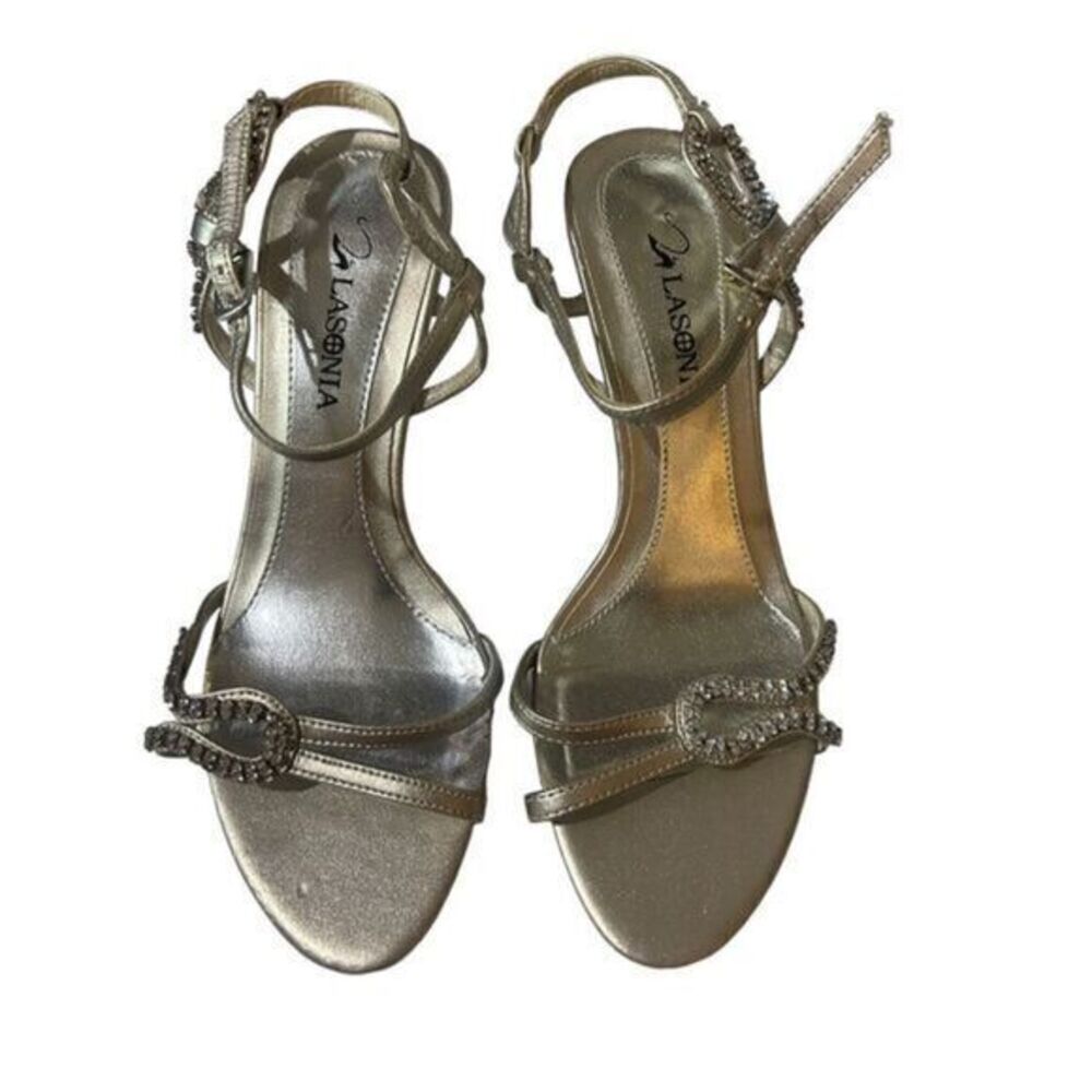 Lasonia swirl rhinestone sandal with quarter strap shoes size 6.5